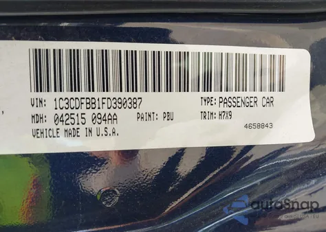 2015 Dodge Dart Sxt from USA, damaged, VIN 1C3CDFBB1FD390387